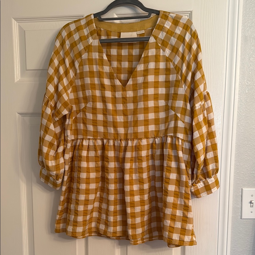 Maeve Yellow Gold Peplum Blouse